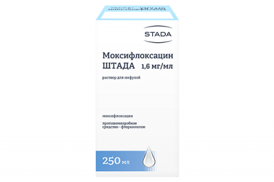Купить моксифлоксацин-штада, р-р д/инф. 1.6 мг/мл фл 250мл (хемомонт д.о.о., черногория) в Богородске