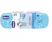 Купить chiccо (чикко) набор детский паста зубная вкус клубника 1-5 лет 50мл + щетка зубная 6-36мес цвет голубой мягкая в Богородске