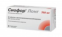 Купить сиофор лонг, таблетки с пролонгированным высвобождением 750 мг, 60 шт в Богородске