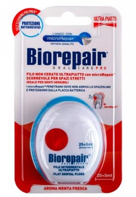 Купить биорепейр (biorepair) зубная нить ультратонкая для чувствительных десен без воска, 30м в Богородске