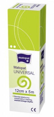 Купить матопат (matopat) бинт эластичный универсальный средней растяжимости размер 12см х5м, 1 шт с застежкой в Богородске