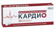 Купить ацетилсалициловая кислота кардио, таблетки кишечнорастворимые, покрытые пленочной оболочкой 100мг, 30 шт в Богородске
