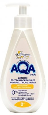 Купить aqa baby (аква беби) молочко после загара восстанавлтвающее, 250мл с дозатором в Богородске