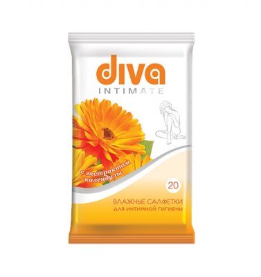 Купить diva (дива) салфетки влажные для для интимной гигиены с календулой, 20 шт в Богородске