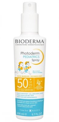 Купить bioderma photoderm рediatrics (биодерма фотодерм) спрей для лица и тела для детей солнцезащитный 200мл, spf50+ в Богородске