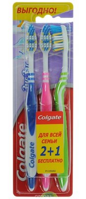 Купить колгейт (colgate) зубная щетка зигзаг средняя, 3 шт в Богородске