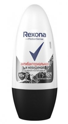 Купить rexona (рексона) антиперспирант-шарик антибактериальная+невидимая на черном и белом, 50мл в Богородске