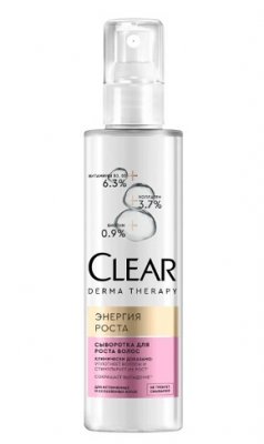 Купить clear derma therapy (клеар), сыворотка для волос энергия роста, флакон 190 мл в Богородске