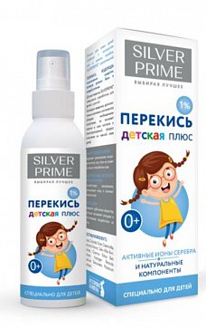 (SilverPrime) СильверПрайм Перекись Плюс, лосьон для кожи детей с экстрактом ивы и ионами серебра Забота, спрей 100 мл