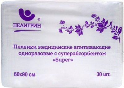 Купить пелигрин, пеленки впитывающие с суперабсорбентом 60х90 30 шт в Богородске
