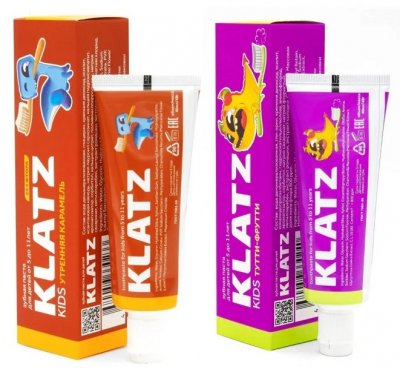 Купить klatz (клатц) набор: зубная паста klatz kids тутти-фрутти 40 мл + утренняя карамель 40 мл в Богородске