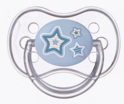 Купить canpol (канпол) пустышка круглая силиконовая 0-6 месяцев newborn baby голубая 1 шт в Богородске