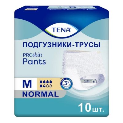 Купить tena (тена) подгузники-трусы, proskin pants normal размер м, 10 шт в Богородске