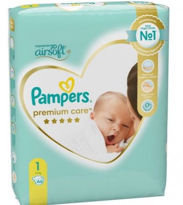 Купить pampers premium care (памперс) подгузники 1 для новорожденных 2-5кг, 66шт в Богородске