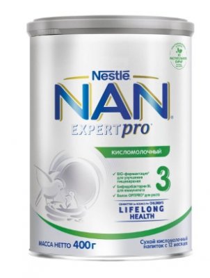 Купить nan 3 (нан) кисломолочный смесь сухая для детей с12 месяцев, 400г в Богородске