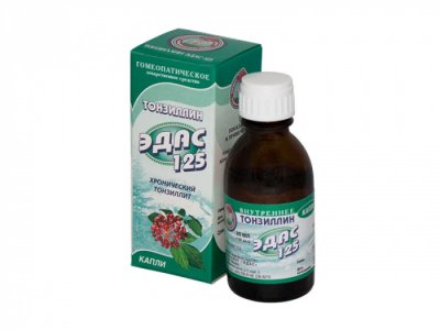 Купить эдас-125 тонзилин (тонзилит), капли для приема внутрь гомеопатические, 25мл в Богородске