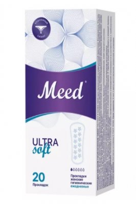 Купить meed ultra soft (мид) прокладки ежедневные ультратонкие усеченные, 20 шт в Богородске