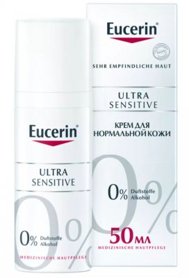 Купить eucerin ultrasensitive (эуцерин) крем для лица для чувствительной, нормальной и комбинированной кожи успокаивающий 50 мл в Богородске