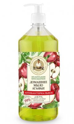 Купить бабушка агафья мыло антибактериальное мятно-яблочное, 1000мл в Богородске