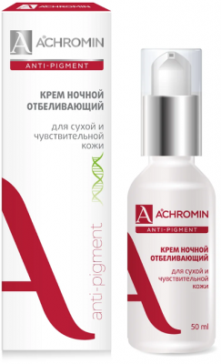 Купить achromin anti-pigment (ахромин) крем для лица отбеливающий для сухой и чувствительной кожи ночной 50мл в Богородске