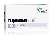 Купить тадалафил, таблетки, покрытые пленочной оболочкой 20мг, 4 шт в Богородске