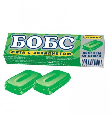 Купить бобс, леденцовая карамель со вкусом мяты и эвкалипта, 10 шт бад в Богородске
