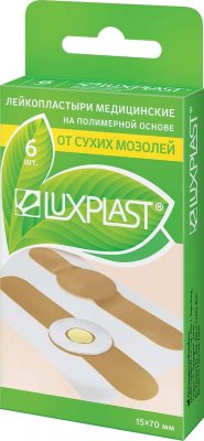 Купить luxplast (люкспласт) пластырь от сухих мозолей на полимерной основе, 6 шт в Богородске
