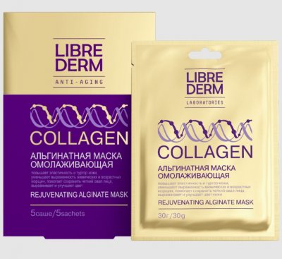 Купить librederm collagen (либридерм) маска альгинатная омолаживающая, 30мл 5шт в Богородске