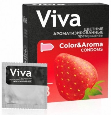 Купить viva (вива) презервативы ароматизированные цветные 3шт в Богородске