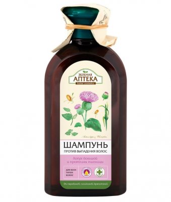 Купить зеленая аптека шампунь лопух, протеины пшеницы против выпадения волос 350 мл в Богородске