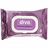 Купить diva (дива) салфетки влажные для снятия макияжа с мицеллярной водой и экстрактом цветов розы, 25 шт в Богородске