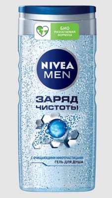 Купить nivea (нивея) для мужчин гель для душа заряд чистоты, 250мл в Богородске