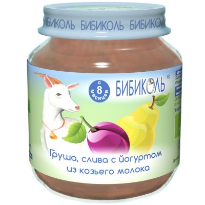Купить бибиколь пюре груша/слива/йогурт 125г в Богородске
