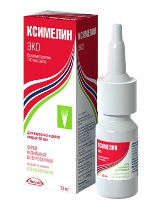 Купить ксимелин эко, спрей назальный для взрослых и детей старше 6 лет дозированный 140мкг/доза, флакон 10мл (60доз) в Богородске