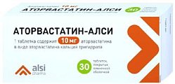 Купить аторвастатин, таблетки, покрытые пленочной оболочкой 10мг, 30 шт в Богородске