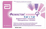 Купить фемостон конти, таблетки покрытые пленочной оболочкой 5мг+1мг 84шт в Богородске