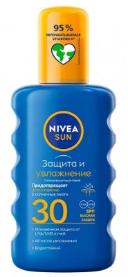 Купить nivea (нивея) sun спрей солнцезащитный защита и увлажнение, 200мл spf30 в Богородске