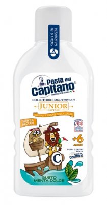 Купить pasta del сapitano junior (паста дель капитано) ополаскиватель для полости рта детский мягкая мята 6+, 400мл в Богородске
