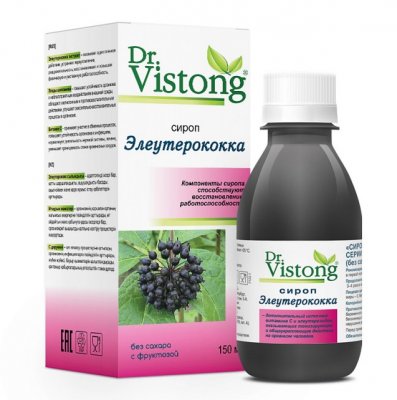 Купить dr vistong (др вистонг) сироп элеутерокка без сахара, флакон 150мл в Богородске
