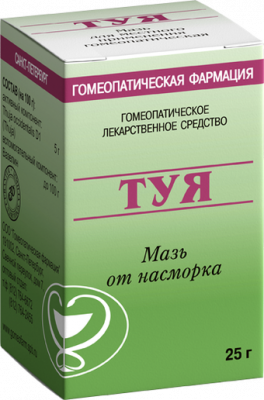 Купить туя, мазь для местного применения гомеопатическая, туба 25г в Богородске