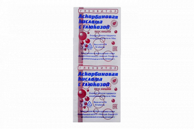 Купить аскорбиновая кислота с глюкозой гленвитол таблетки со вкусом вишни 1г, 10 шт (стрип) бад в Богородске