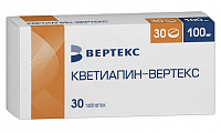 Купить кветиапин-вертекс, таблетки, покрытые пленочной оболочкой 100мг, 30 шт в Богородске