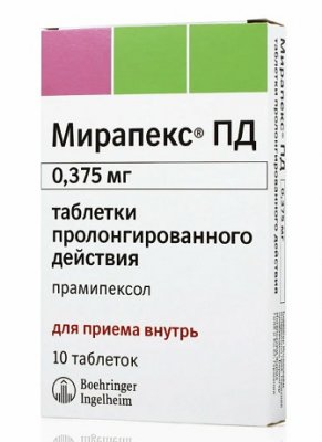 Купить мирапекс пд, таблетки пролонгированного действия 0,375мг, 10 шт в Богородске