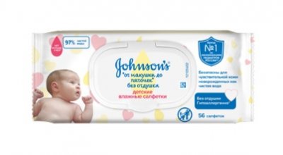 Купить johnson's baby (джонсон беби) салфетки от макушки до пяточек без отдушек 56шт в Богородске