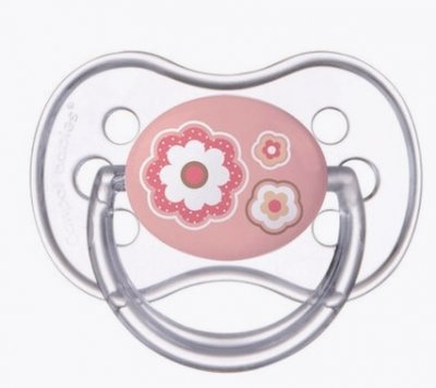 Купить canpol (канпол) пустышка круглая силиконовая 0-6 месяцев newborn baby розовая 1 шт в Богородске