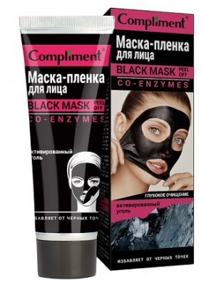 Купить compliment black mask (комплимент) маска-пленка для лица co-enzymes, 80мл в Богородске
