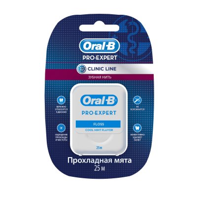 Купить oral-b (орал-би) зубная нить clinic line proexpert мятная, 25м в Богородске