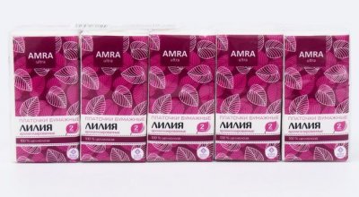 Купить amra (амра) платочки бумажные с ароматом лилии, в упаковке 10 шт в Богородске