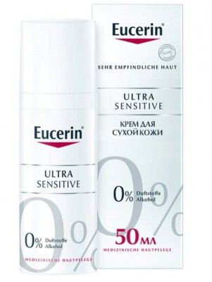 Купить eucerin ultrasensitive (эуцерин) крем для лица для чувствительной и сухой кожи успокоивающий 50 мл в Богородске