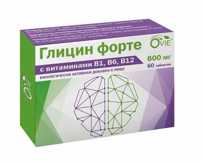 Купить ovie (ови) глицин форте с витаминами в1, в6, в12, таблетки  600мг 60 шт бад в Богородске